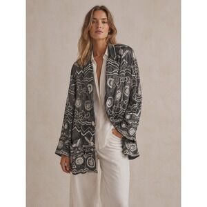 Sandy Starkman Beaded Jacket Artsy Resort Lagenlook Shell Embellished S